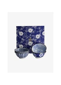 Tokyo Design Studio Set de bols 4pcs bleu fonce