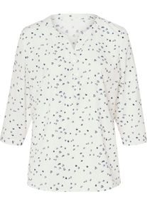 Damen Schlupfbluse mit 3/4-&Auml;rmeln ecru-marine-bedruckt