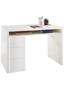 Xora Schreibtisch , Weiss , Holzwerkstoff , 3 Schublade(n) Schubladen , rechteckig , Wange , 60x75x110 cm , Stauraum , B&uuml;rom&ouml;bel, Schreibtische, B&uuml;rotische