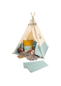 Pinolino&reg; Spielzelt &raquo;Tipi Yuma&laquo;, mit Zeltstangen aus Holz beige natur/blau