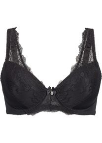 Schalen-BH mit zarter Spitze in schwarz, Gr&ouml;sse 80D, bonprix