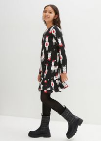 Jerseykleid aus reiner Bio-Baumwolle in schwarz, Grösse 116/122, 100% Baumwolle, bonprix