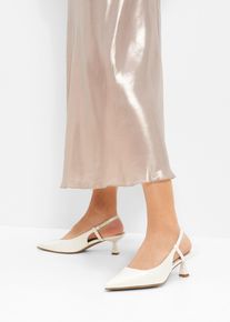 Slingpumps in Lack-Optik in weiss, Grösse 41, bonprix