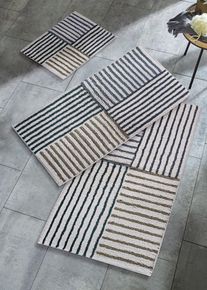 Badematte mit Streifen- Design in bunt, 45x50 cm, 100% Baumwolle, bonprix
