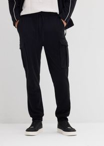 wärmende Cargohose in Fleece-Qualität Regular Fit in schwarz, Grösse 44/46 (S), bonprix