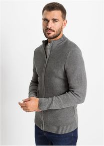 Feinstrickjacke aus reiner Baumwolle in grau, Gr&ouml;sse 56/58 (XL), 100% Baumwolle, bonprix