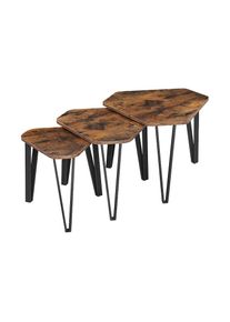 Beistelltisch »Beistelltisch Industrial, 3er Set Traglast je 20kg, Braun« , VASAGLE