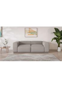 s.Oliver Big-Sofa »EMMERIK Designersofa, 3-Sitzer mit Wellenfederung, B/T/H: 242/98/73 cm« hoher Sitzkomfort, gemütlich und modern, auch in Cord , grau ,...