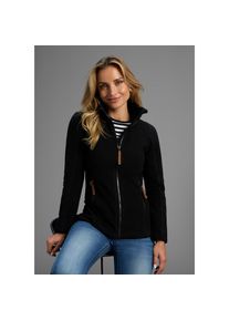 Polarino , Fleecejacke ohne Kapuze für kalte Tage, aus Fleece, lässiger Look , schwarz , Kuschelige und wärmende Fleecejacke für kalte Tage