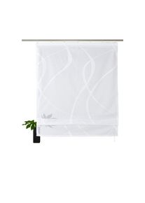 Raffrollo »Cellino« mit Klettband Transparent, klassisch gewirkte Netzoptik, Polyester, Wellen , weiss , my home , Obermaterial: 100% Polyester