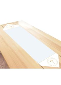 Chemin de table bleu festif 1,8 m