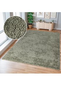 my home, my home Hochflor-Teppich &raquo;Viva&laquo; rechteckig 45 mm H&ouml;he Uni Farben, einfarbig, besonders weich und kuschelig, Kundenliebling, gr&uuml;n, Kunstfaser,