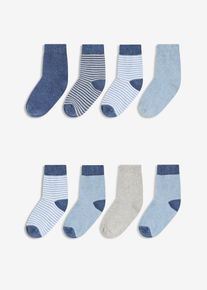 Lot de 8 paires de chaussettes mi-hautes coton majoritaire en gris, Taille 31/34, bonprix