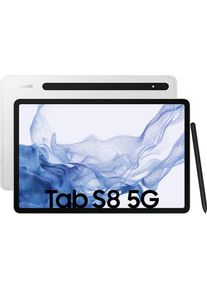 Samsung , Tablet »Galaxy Tab S8 5G« (27,81 cm / 11 ′′) Android 128 GB WQXGA 5G ) , silberfarben , Ladeadapter nicht im Lieferumfang, bitte separat...