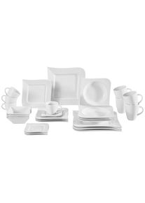 Ritzenhoff Breker Kombiservice , Weiss , Keramik , 28-teilig , 220 ml,220 ml,380 ml,450 ml , Lfgb , Geschirr, Geschirr-Sets, Kombiservice