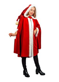 maskworld Eleganter Weihnachtsumhang mit Kapuze