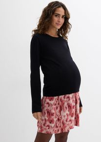 Umstands -und Stillkleid aus Baumwolle und Viskose in schwarz, Grösse 48/50 (XL), 100% Baumwolle, bonprix