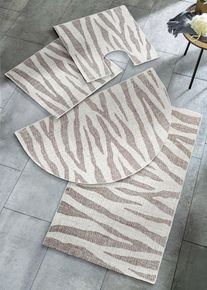 Tapis de bain motif zèbre en gris1 (Tapis pour WC sur pied 45/50cm), Couleur/Motif: gris imprimé zèbre, bonprix