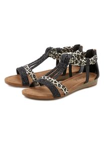 Lascana , Sandale »Sommerschuh, Sandalette,« mit Verzierung und kleinem Keilabsatz im Festival-Look VEGAN , schwarz , Mit aufwendiger Verzierung,...