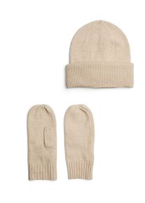 Pieces Set: M&uuml;tze und Handschuhe 'PCNYNNE' Herren Gr&ouml;&szlig;e 55/60 beige