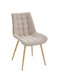 Livetastic Stuhl , Taupe, Eichefarben , Metall, Textil , F&uuml;llung: Schaumstoff , Rundrohr , 51x88x62 cm , Esszimmer, St&uuml;hle, Esszimmerst&uuml;hle