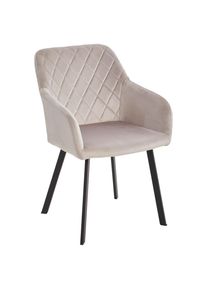 Livetastic Armlehnstuhl , Taupe , Holz, Metall, Textil , Pappel , Sperrholz , eckig , 54x87x64 cm , Esszimmer, St&uuml;hle, Polsterst&uuml;hle