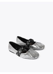 Lola Casademunt Ballerina Damen, schwarz / silber, Größe 39