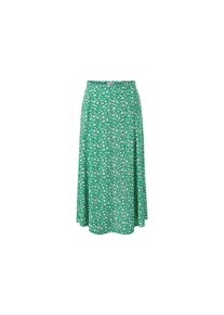 Tchibo - Jupe midi imprim&eacute;e - taille: 42 - blanc/vert/fleuri