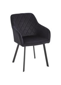 Livetastic Armlehnstuhl , Schwarz , Holz, Metall, Textil , Pappel , Sperrholz , eckig , 54x87x64 cm , Esszimmer, St&uuml;hle, Polsterst&uuml;hle