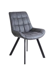 Livetastic Stuhl , Grau, Schwarz , Metall, Textil , Flachrohr , 56x84x60 cm , Esszimmer, St&uuml;hle, Esszimmerst&uuml;hle