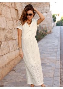 WITT Damen Jerseykleid im H&auml;kel-Look, champagner, Gr&ouml;&szlig;e 23, 70% Baumwolle, 30% Polyamid