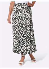 WITT Damen Jerseyrock in fliessender Qualit&auml;t, schwarz-ecru-bedruckt, Gr&ouml;&szlig;e 48, 95% Viskose, 5% Elasthan