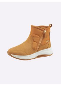 Caprice Witt Damen Stiefelette, ocker, Gr&ouml;&szlig;e 41, 60% Veloursleder, 40% Textil