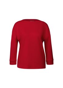 Street One T-Shirt mit Rippdetail - Damen - Gr. 42 - rot