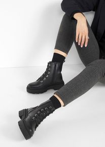 Schn&uuml;rboots mit Profilsohle in schwarz, Gr&ouml;sse 36, bonprix
