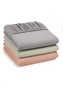 Jersey Spannbettlaken in grau, 100x200 cm, 100% Baumwolle, bonprix