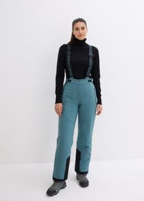 wasserdichte Ski Funktions-Thermohose mit abnehmbaren Trägern in grün, Grösse 42, bonprix