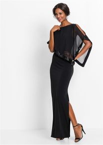Jerseykleid mit Pailletten in schwarz, Gr&ouml;sse 48, bonprix