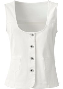 Damen Jeansweste in taillierter Form weiss