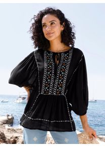 WITT Damen Tunika in Crinkle-Qualit&auml;t, schwarz, Gr&ouml;&szlig;e 52, 100% Viskose