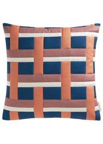 Kissenhülle »Multi Check« , blau , Tom Tailor HOME , Obermaterial: 92% Polyester, 8% Leinen