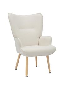 Relaxsessel »KEADY, Hochlehnsessel, TV-Sessel,« Relaxsessel, Ohrensessel mit stabilem Echtholzgestell , beige , Inosign