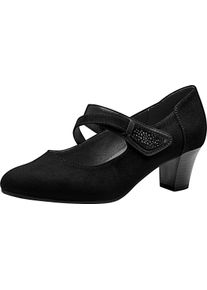 Jana Damen Spangenpumps mit Klettverschluss schwarz