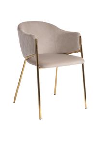 Ambia Home Armlehnstuhl , Goldfarben, Beige , Textil , Rundrohr , 60x78x53.5 cm , Stoffauswahl , Esszimmer, St&uuml;hle, Polsterst&uuml;hle