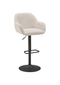 Livetastic Barhocker , Schwarz, Beige , Metall, Textil , Drehkreuz , 44x95-117x55 cm , inklusive Armlehnen , Esszimmer, Barmöbel, Barhocker