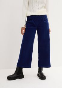 Weite Cord-Culotte aus Baumwoll-Mix in blau, Gr&ouml;sse 38, 98% Baumwolle, bonprix