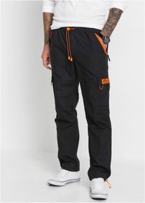 Relaxed Fit Schlupf-Cargohose Straight in schwarz, Gr&ouml;sse 56, bonprix