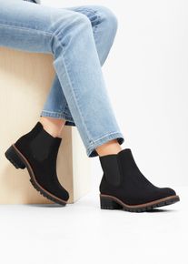 Bottines Chelsea &agrave; semelle crant&eacute;e en noir, Taille 39, bonprix