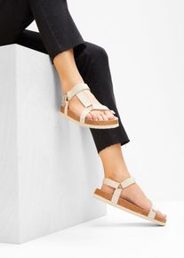 Sandalen mit leicht geformtem Fu&szlig;bett in beige, Gr&ouml;sse 37, bonprix