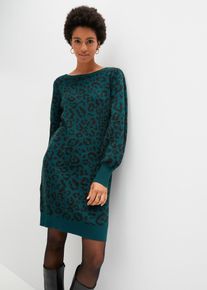 Robe en maille en vert, Taille 48/50 (XL), Couleur/Motif: vert fonc&eacute;, bonprix